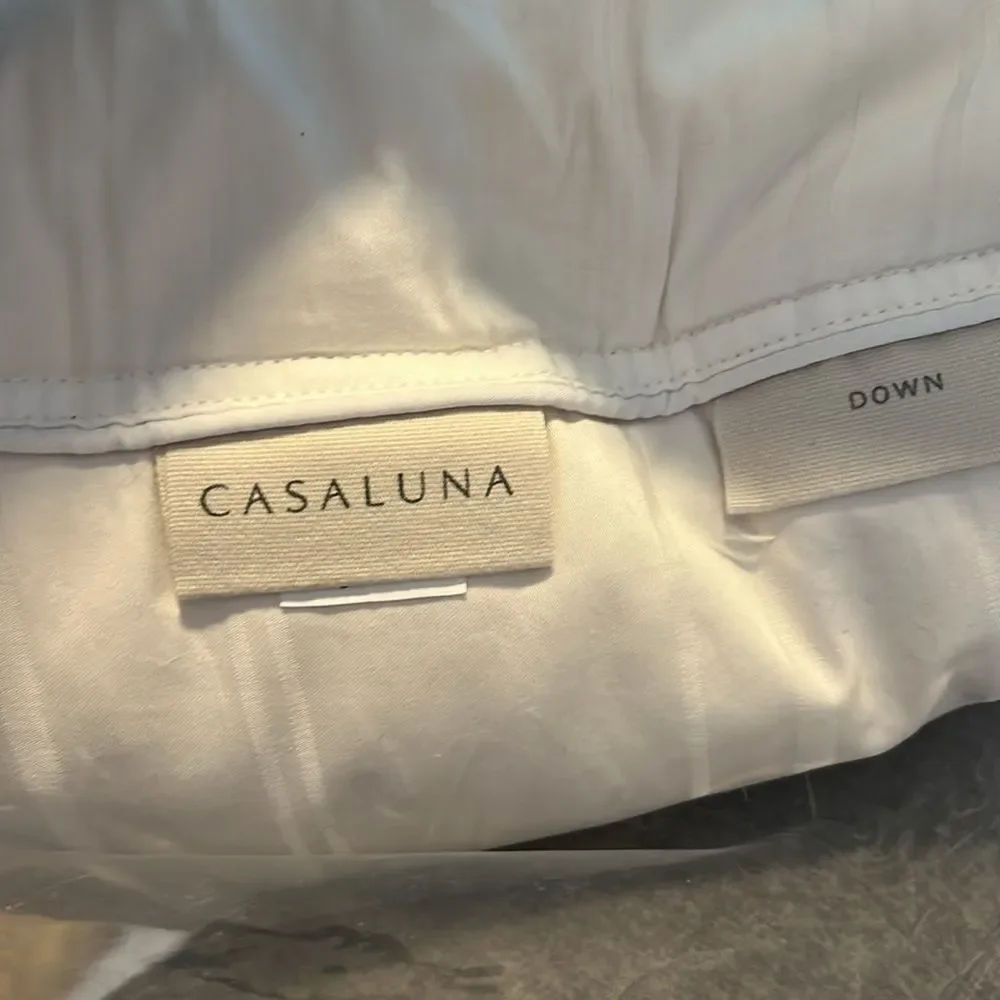 Casaluna Firm Down Bed Pillow, Luxurious 600 fill White Duck, King size, NWT
